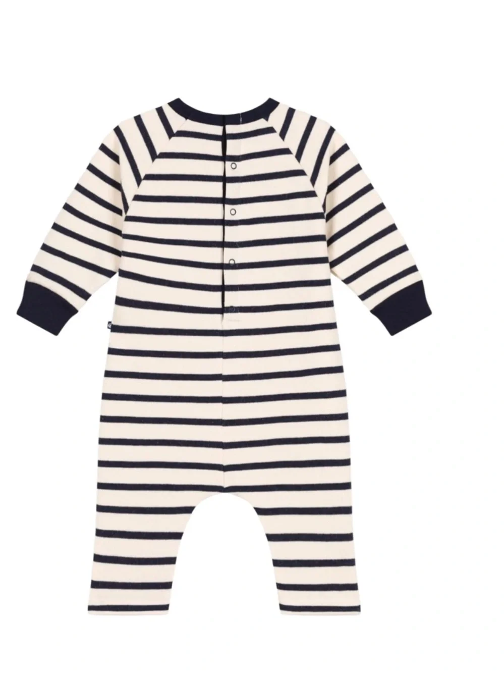 Petit Bateau fleece romper Striped Size 18 Months NWT